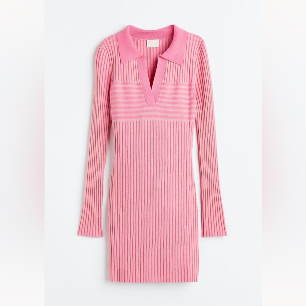 H&M Pink long sleeve shirt dress SPRING/ SUMMER DRESS